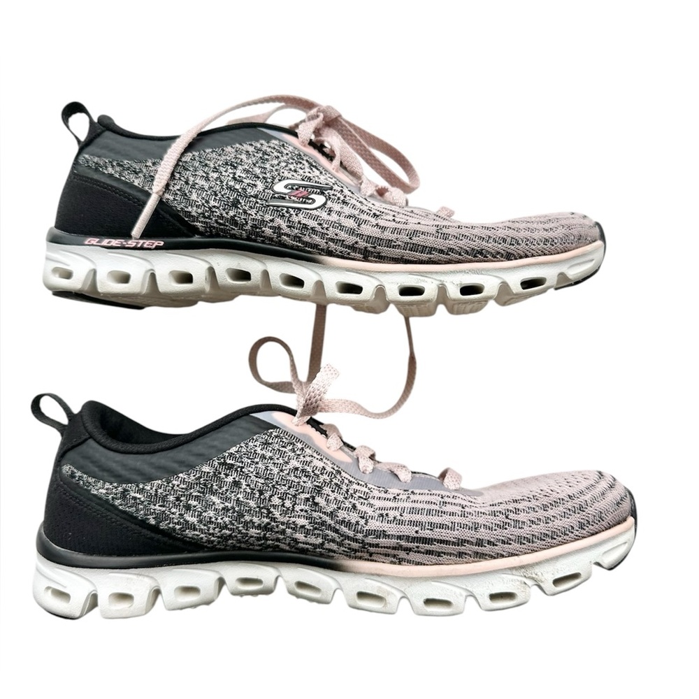 Skechers Black and Pink Athletic Shoes with Cushioned Midsole